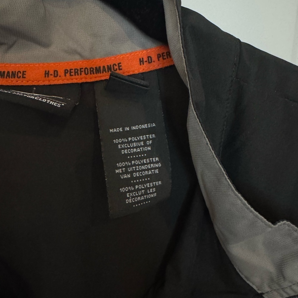 Harley-Davidson Performance Half Zip Windbreaker Jacket Black Gray Men’s L - Picture 7 of 12